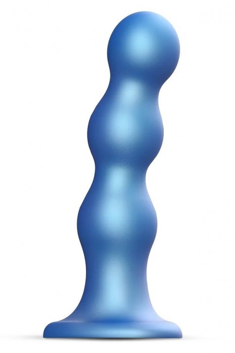 Голубая насадка Strap-On-Me Dildo Plug Balls size S - Strap-on-me - купить с доставкой в Ижевске