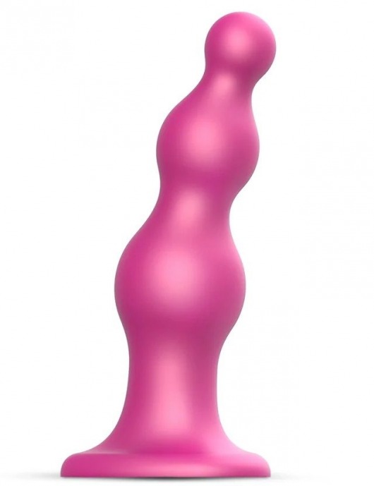 Розовая насадка Strap-On-Me Dildo Plug Beads size L - Strap-on-me - купить с доставкой в Ижевске