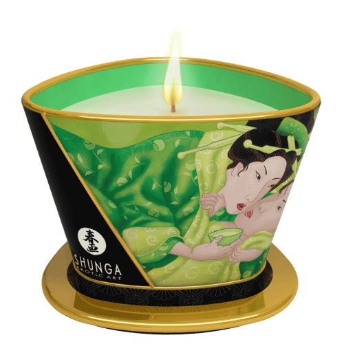 Массажная свеча Exotic Green Tea с ароматом зелёного чая - 170 мл. - Shunga - купить с доставкой в Ижевске