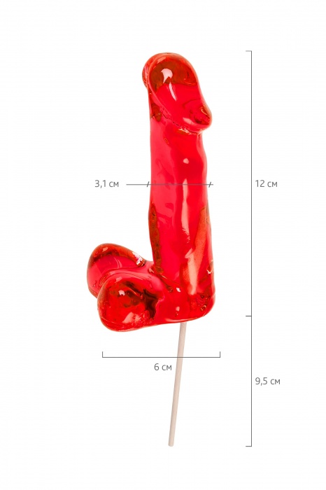 Красный леденец в форме члена со вкусом виски - 173 гр. - Sosuчki - купить с доставкой в Ижевске