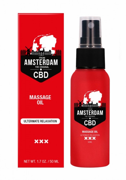 Стимулирующее массажное масло CBD from Amsterdam Massage Oil - 50 мл. - Shots Media BV - купить с доставкой в Ижевске