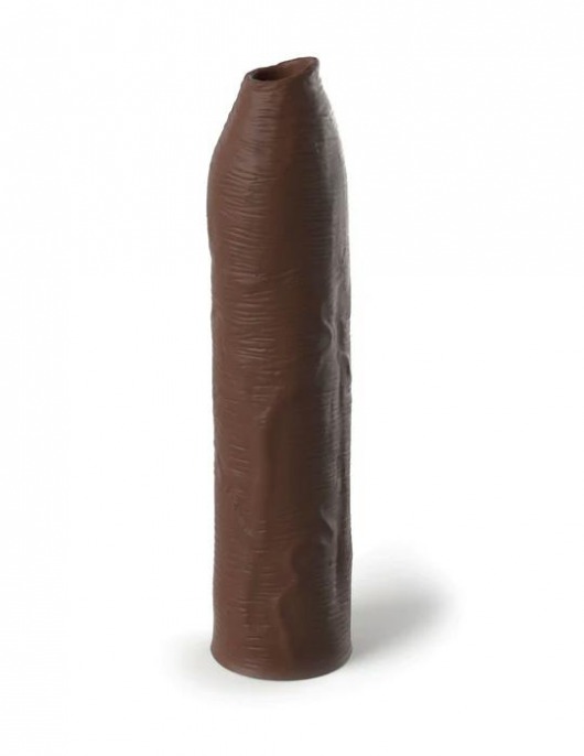 Коричневая насадка-удлинитель Uncut Silicone Penis Enhancer - 17,8 см. - Pipedream - в Ижевске купить с доставкой