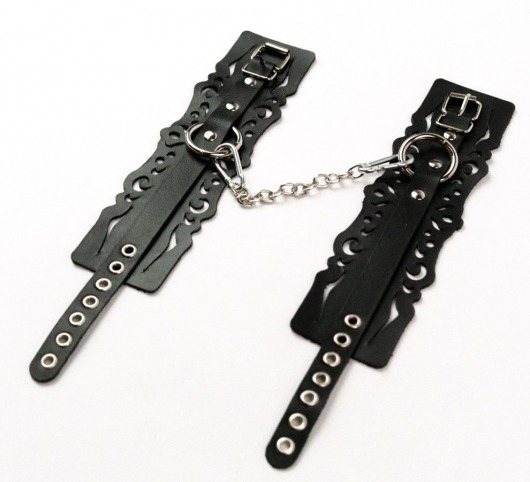 Узорчатые кожаные оковы с регулируемыми ремешками - Crazy Handmade - купить с доставкой в Ижевске