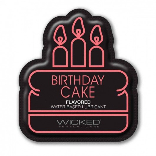 Лубрикант на водной основе со вкусом торта с кремом Wicked Aqua Birthday cake - 3 мл. - Wicked - купить с доставкой в Ижевске