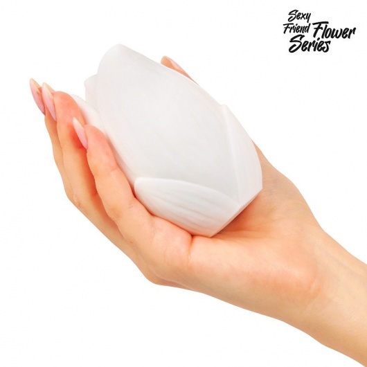 Белый нереалистичный мастурбатор в форме бутона цветка Lotus - 1137 - в Ижевске купить с доставкой