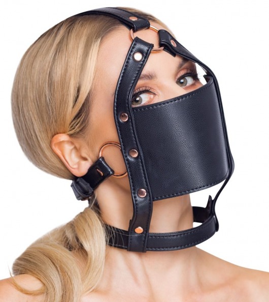 Черный намордник с кляпом-шаром Head Harness With A Gag - Orion - купить с доставкой в Ижевске