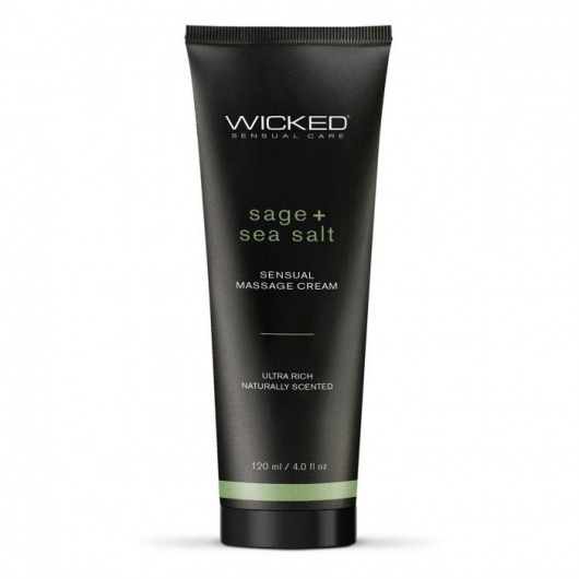 Массажный легкий крем WICKED Sage plus Sea Salt - 120 мл. - Wicked - купить с доставкой в Ижевске