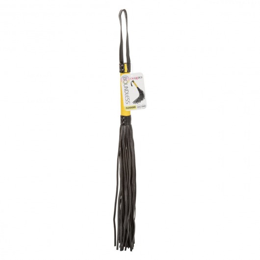 Черная плеть с желтой рукоятью Boundless Flogger - 69,25 см. - California Exotic Novelties - купить с доставкой в Ижевске