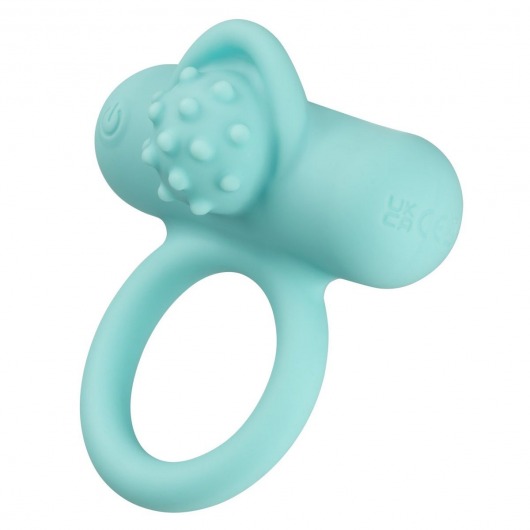 Аквамариновое эрекционное виброкольцо Silicone Rechargeable Nubby Lover’s Delight - California Exotic Novelties - в Ижевске купить с доставкой