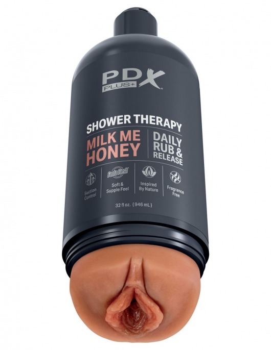 Мастурбатор-вагина цвета карамели Shower Therapy Milk Me Honey - Pipedream - в Ижевске купить с доставкой