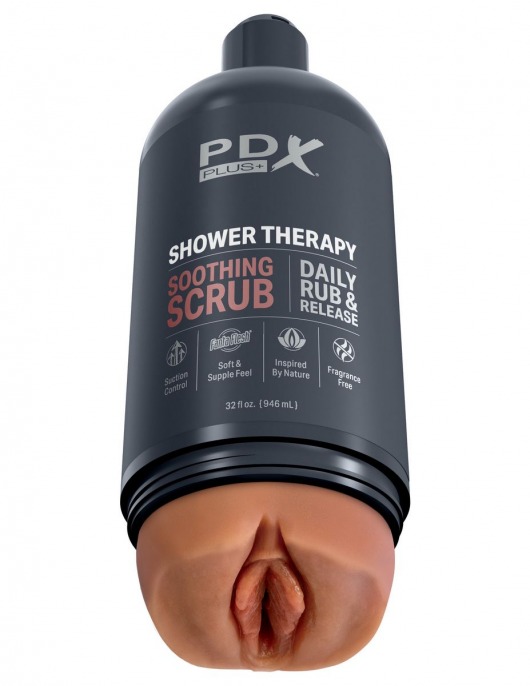 Мастурбатор-вагина цвета карамели Shower Therapy Soothing Scrub - Pipedream - в Ижевске купить с доставкой