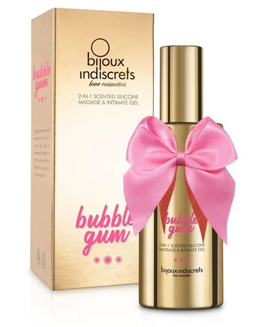 Гель с ароматом жвачки Bubblegum 2-in-1 Scented Silicone Massage And Intimate Gel - 100 мл. - Bijoux Indiscrets - купить с доставкой в Ижевске