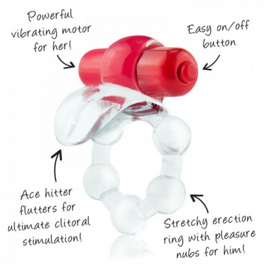 Виброкольцо с язычком и красным виброэлементом Overtime - Screaming O - в Ижевске купить с доставкой