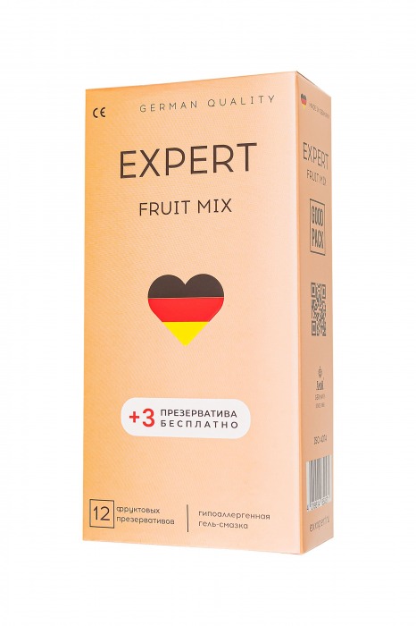 Ароматизированные презервативы EXPERT Fruit Mix - 12 шт.(+3 в подарок) - Expert - купить с доставкой в Ижевске