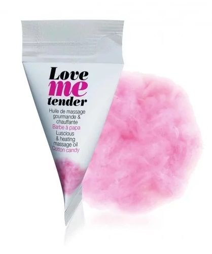 Съедобное согревающее массажное масло Love Me Tender Cotton Candy с ароматом сладкой ваты - 10 мл. - Love to Love - купить с доставкой в Ижевске