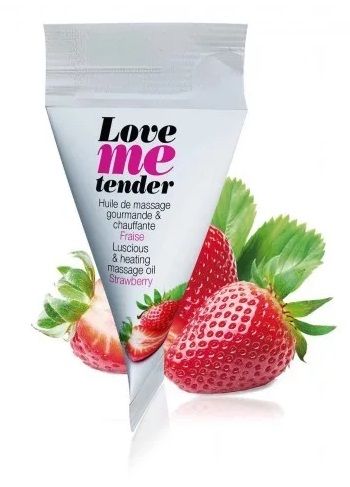 Съедобное согревающее массажное масло Love Me Tender Strawberry с ароматом клубники - 10 мл. - Love to Love - купить с доставкой в Ижевске