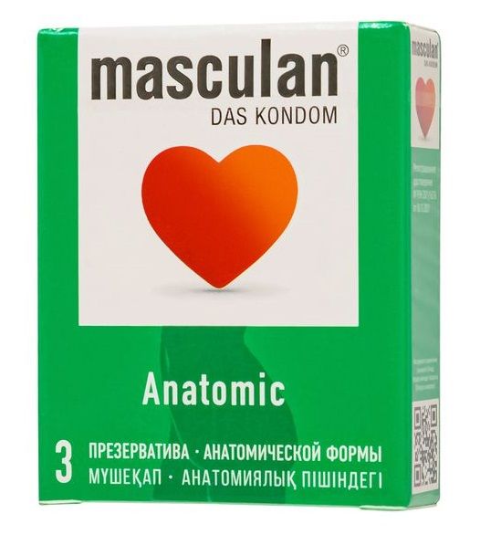 Презервативы анатомической формы Masculan Anatomic - 3 шт. - Masculan - купить с доставкой в Ижевске