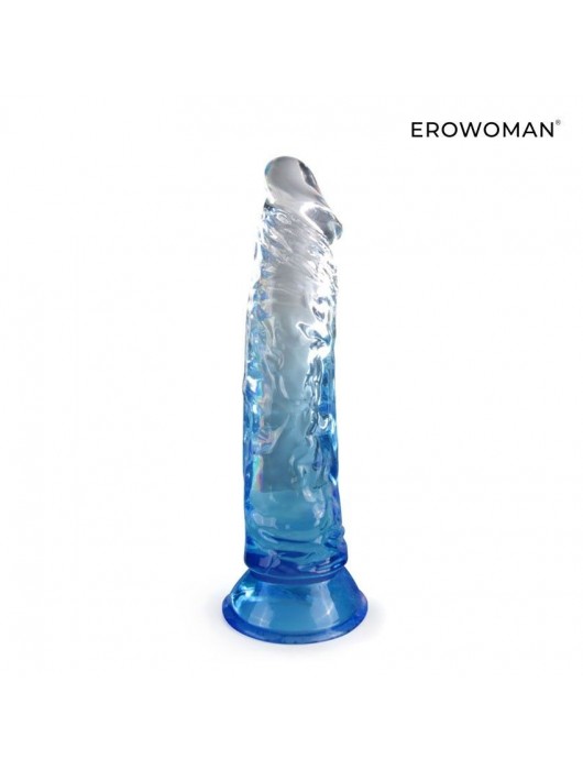 Синий гибкий фаллоимитатор - 20,5 см. - Erowoman-Eroman
