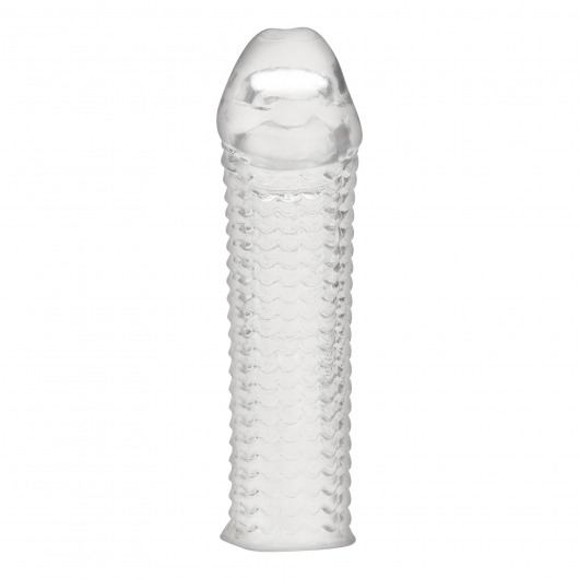 Текстурированная насадка на пенис Clear Textured Penis Enhancing Sleeve Extension - 16,5 см. - BlueLine - в Ижевске купить с доставкой