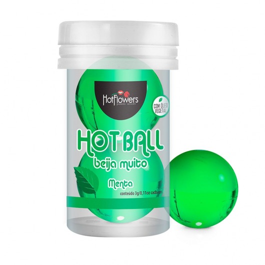 Лубрикант на масляной основе Hot Ball Beija Muito с ароматом мяты (2 шарика по 3 гр.) - HotFlowers - купить с доставкой в Ижевске