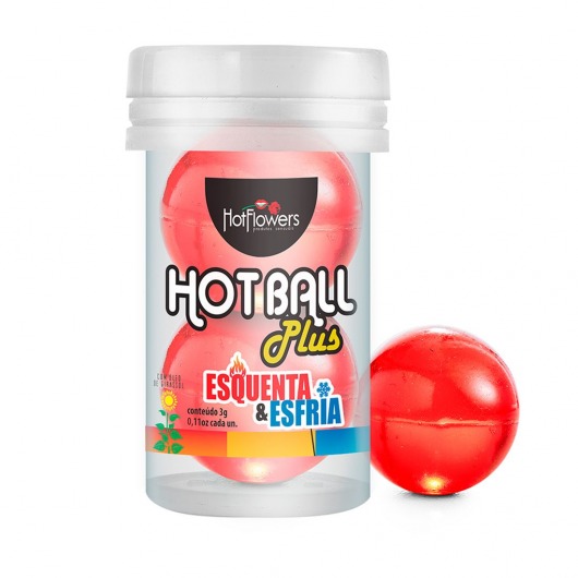 Лубрикант на масляной основе Hot Ball Plus с охлаждающе-разогревающим эффектом (2 шарика по 3 гр.) - HotFlowers - купить с доставкой в Ижевске