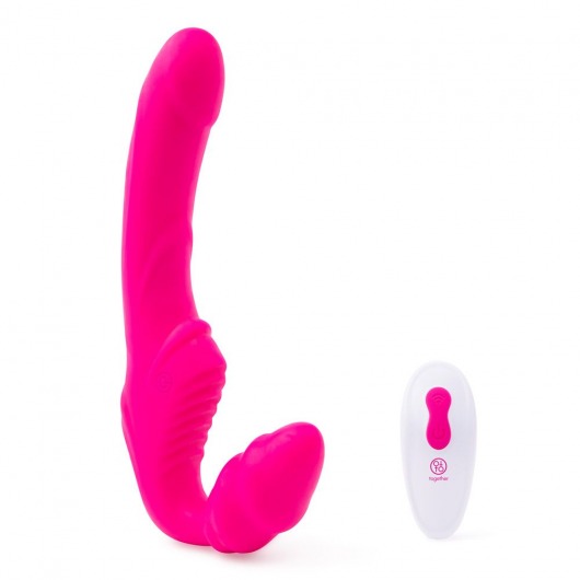 Розовый безремневой страпон на радиоуправлении Strapless Together - 22 см. - Together Toy - купить с доставкой в Ижевске