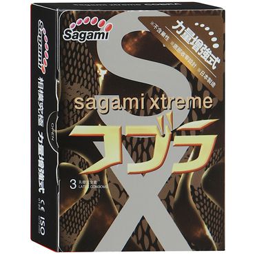 Суженные к основанию презервативы Sagami Xtreme COBRA - 3 шт. - Sagami - купить с доставкой в Ижевске