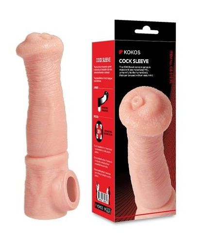 Телесная фантазийная насадка на член Cock Sleeve Size L - KOKOS - в Ижевске купить с доставкой