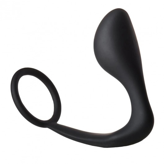 Черное эрекционное кольцо с анальной пробкой Anal Plug With Cockring - Dream Toys - в Ижевске купить с доставкой