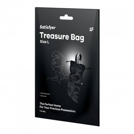 Черный мешочек для хранения игрушек Treasure Bag L - Satisfyer - купить с доставкой в Ижевске