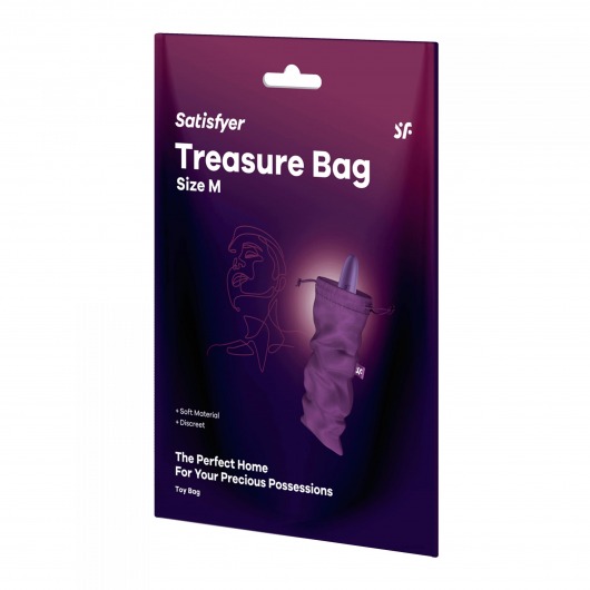 Фиолетовый мешочек для хранения игрушек Treasure Bag M - Satisfyer - купить с доставкой в Ижевске