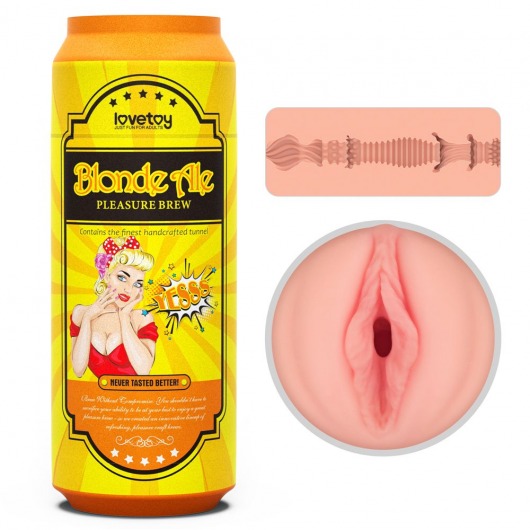 Телесный мастурбатор-вагина Pleasure Brew Masturbator-Blond Ale в банке - Lovetoy - в Ижевске купить с доставкой