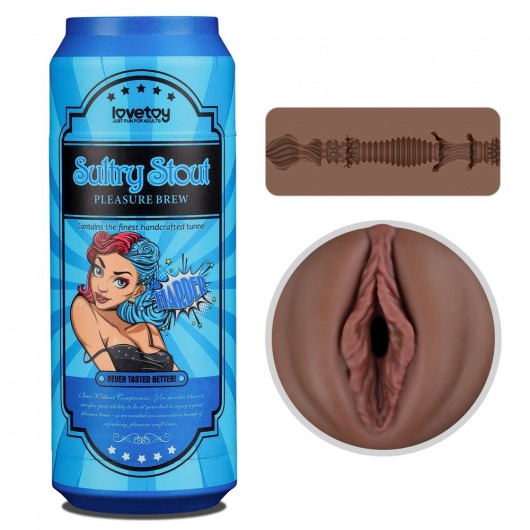 Коричневый мастурбатор-вагина Pleasure Brew Masturbator-Sultry Stout в банке - Lovetoy - в Ижевске купить с доставкой