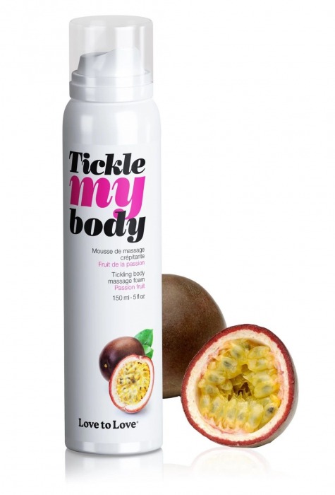 Массажная хрустящая пенка Tickle my body с ароматом маракуйи - 150 мл. - Love to Love - купить с доставкой в Ижевске