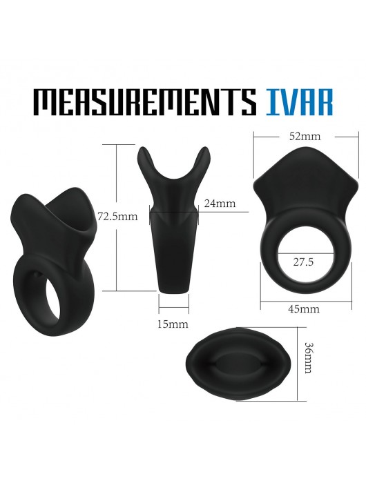 Черная эрекционная утяжка для пениса и мошонки Rooster Ivar - Velv or - в Ижевске купить с доставкой