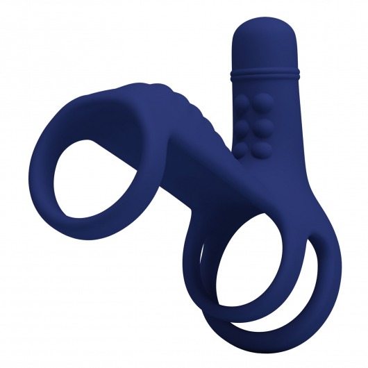 Синяя вибронасадка на пенис Vibrating Penis Sling - Baile - в Ижевске купить с доставкой