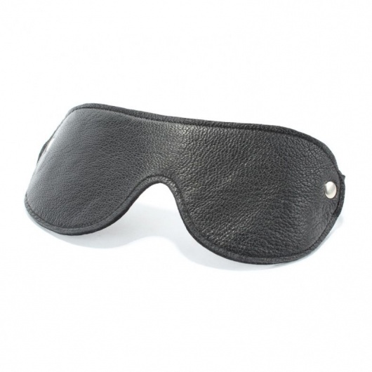 Черная кожаная маска на глаза - БДСМ Арсенал - купить с доставкой в Ижевске