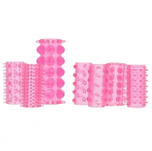 Набор из 7 розовых насадок на пенис ONE-A-DAY PENIS SLEEVES PINK - Seven Creations - в Ижевске купить с доставкой