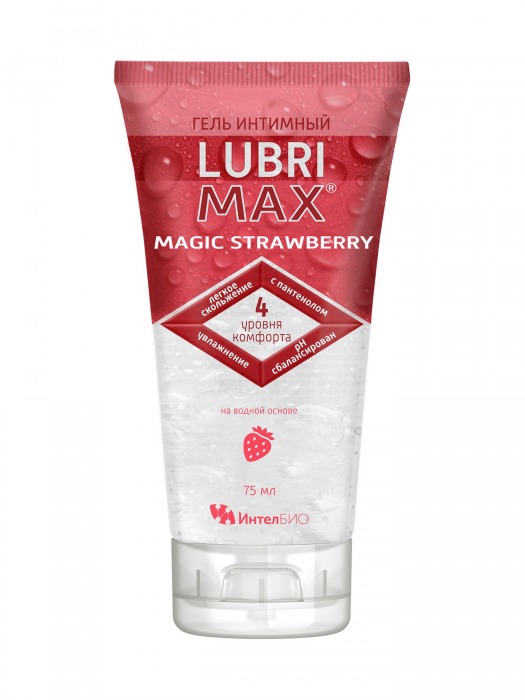 Интимный гель-смазка на водной основе Lubrimax Magic Strawberry - 75 мл. - ИнтелБИО - купить с доставкой в Ижевске