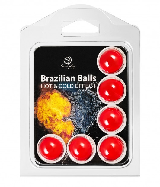 Набор из 6 шариков с массажным маслом Brazilian Balls с охлаждающим и разогревающим эффектом - Secret Play - купить с доставкой в Ижевске