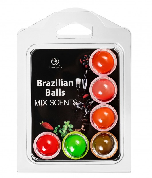 Набор из 6 шариков с ароматизированными массажными маслами Brazilian Balls - Secret Play - купить с доставкой в Ижевске