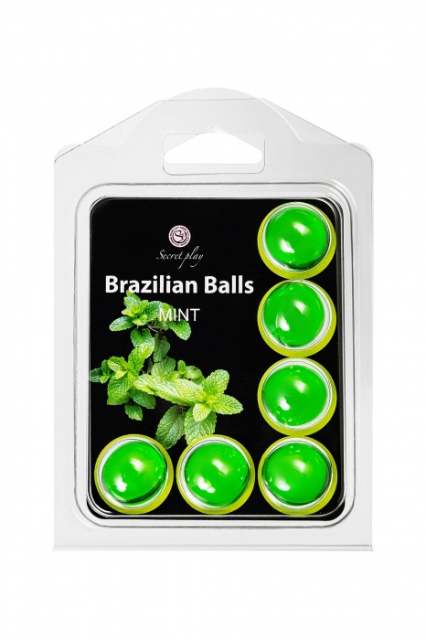 Набор из 6 шариков с массажным маслом Brazilian Balls с ароматом мяты - Secret Play - купить с доставкой в Ижевске