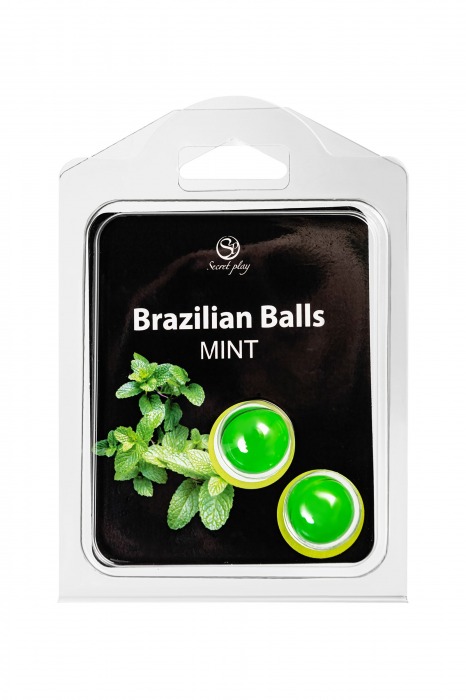 Набор из 2 шариков с массажным маслом Brazilian Balls с ароматом мяты - Secret Play - купить с доставкой в Ижевске