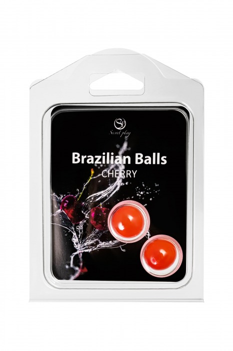 Набор из 2 шариков с массажным маслом Brazilian Balls с ароматом вишни - Secret Play - купить с доставкой в Ижевске