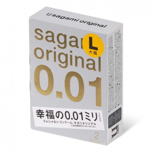 Презервативы Sagami Original 0.01 L-size увеличенного размера - 2 шт. - Sagami - купить с доставкой в Ижевске