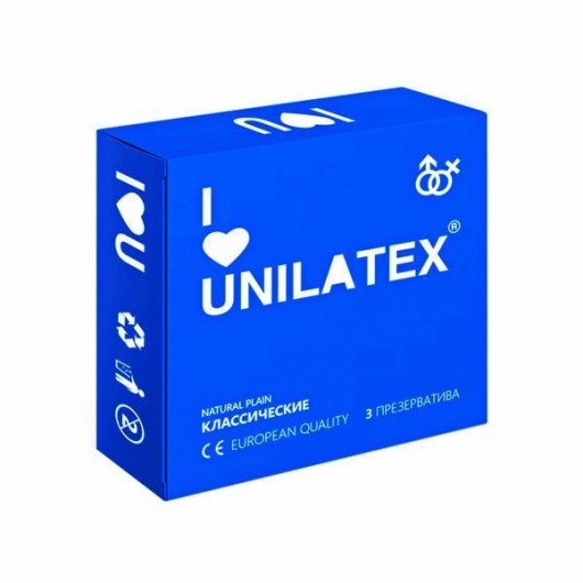 Классические презервативы Unilatex Natural Plain - 3 шт. - Unilatex - купить с доставкой в Ижевске