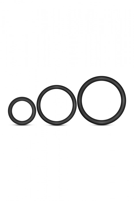 Набор из 3 черных эрекционных колец Cock Ring Set - Blush Novelties - в Ижевске купить с доставкой