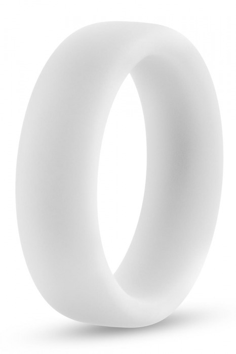Белое люминесцентное эрекционное кольцо Silicone Glo Cock Ring - Blush Novelties - в Ижевске купить с доставкой