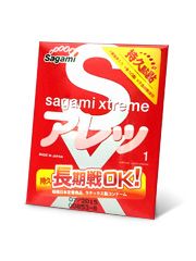 Утолщенный презерватив Sagami Xtreme FEEL LONG с точками - 1 шт. - Sagami - купить с доставкой в Ижевске