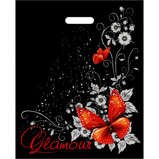 Черный пакет Glamour с вырубной ручкой (38х47 см) - Сима-Ленд - купить с доставкой в Ижевске